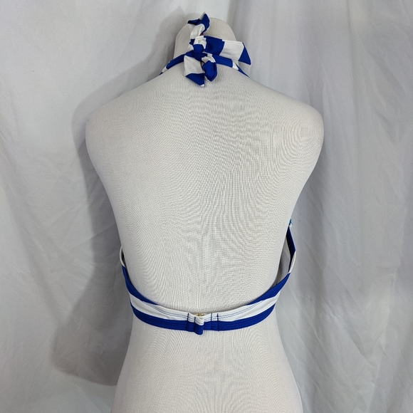 ☀️Liz Claiborne NWT bikini top 12 striped blue - Picture 6 of 16
